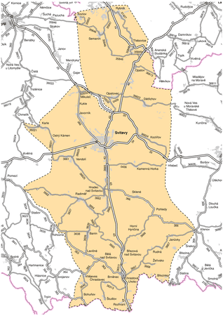 Mapa působnosti cestmistrovství Svitavy