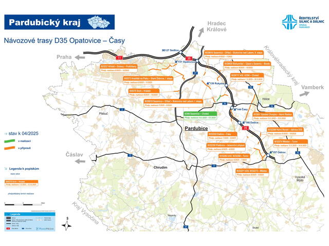 Opravy silnic poškozených stavbou D35 pokračují. Práce vyjdou levněji, než se čekalo