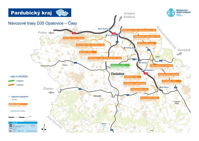 Opravy silnic poškozených stavbou D35 pokračují. Práce vyjdou levněji, než se čekalo