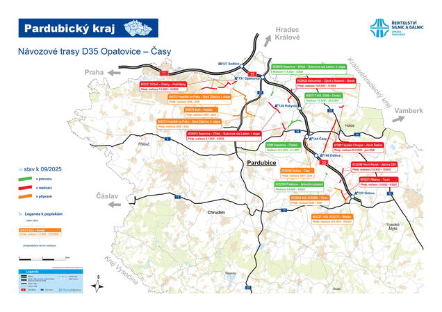 Opravy silnic poškozených stavbou D35 pokračují. Práce vyjdou levněji, než se čekalo