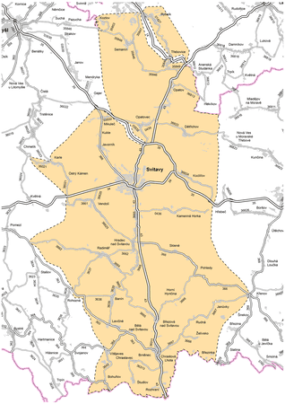 Mapa působnosti cestmistrovství Svitavy